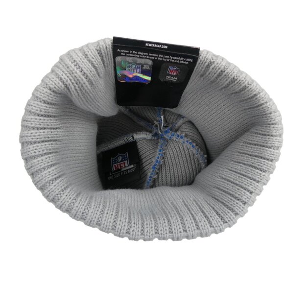 Authentic NFL Detroit Lions Skull Beanie Gray & Honolulu Blue One Size Fits Most - Picture 3 of 6